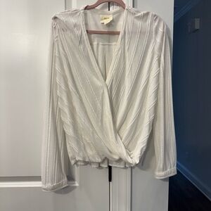Anthropologie White Sheer Blouse